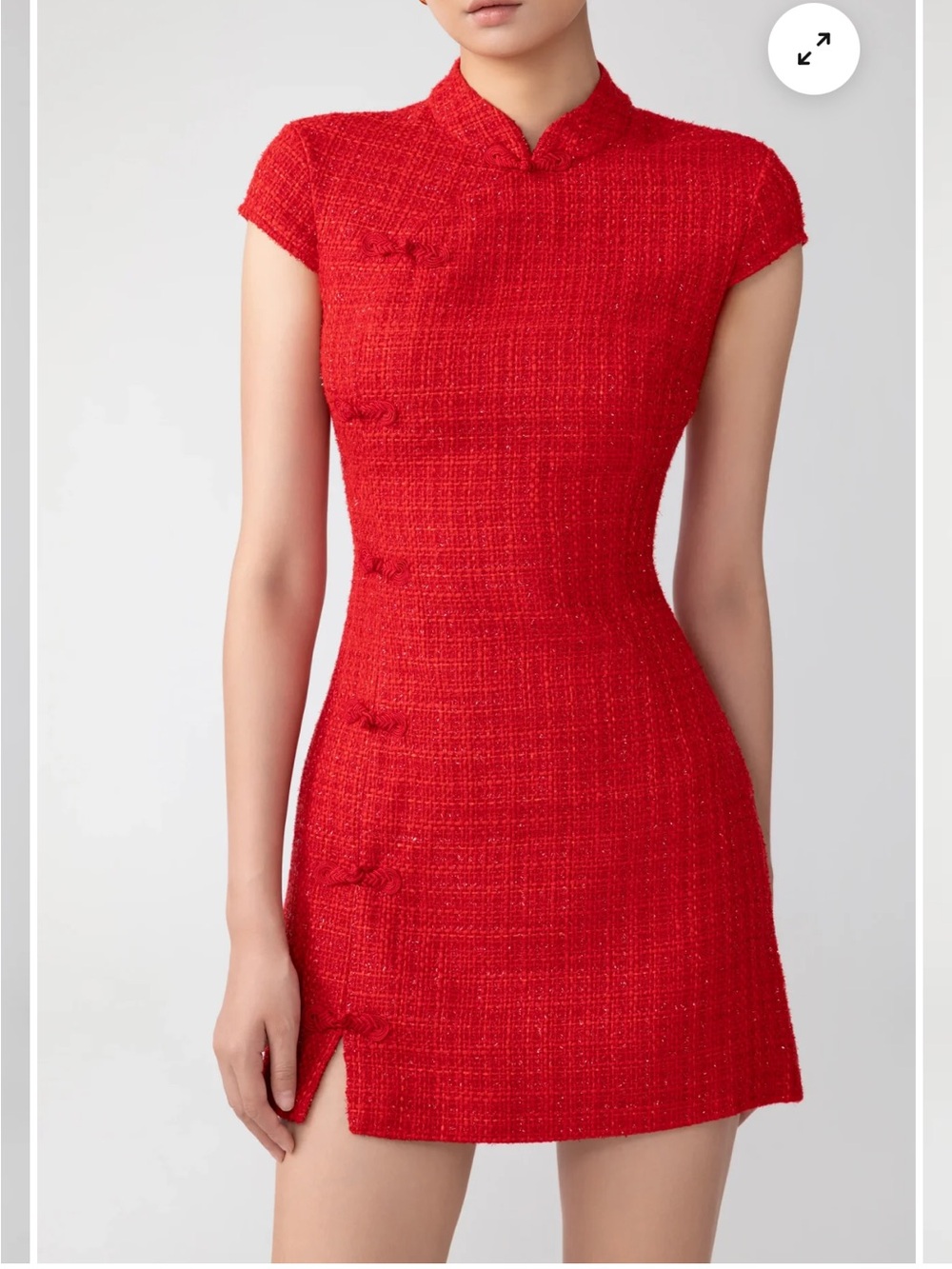 Sau Lee NATASHA TWEED MINI DRESS Red